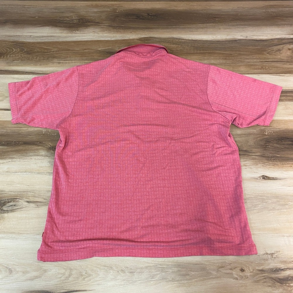 Tommy Bahama Mens Pink Textured Short Sleeve Polo Shirt Medium - Picture 12 of 12